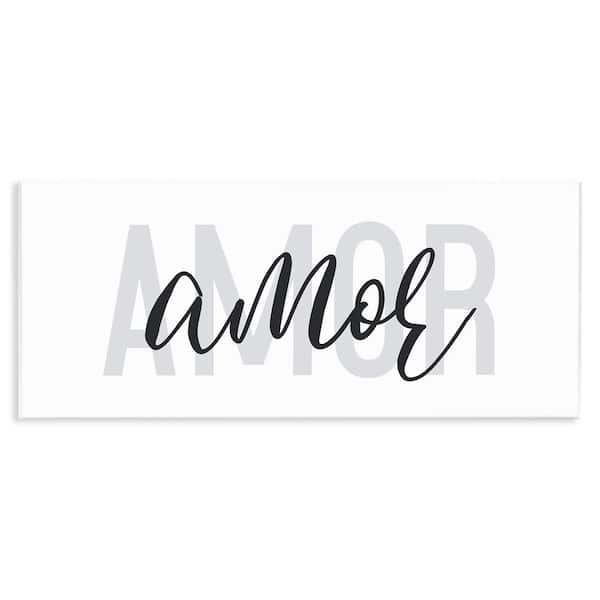 Stupell Industries Amore Simple Love Text by Wild Apple Portfolio Unframed Wall Plaque Typography Graphic Art Print 7 in. x 17 in.