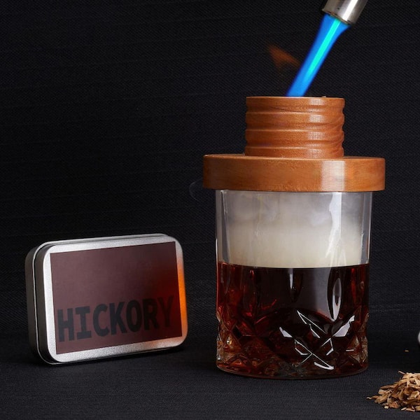 Lynzavix 4-Piece Cocktail Smoker Kit with 4 Flavors Wood Chips