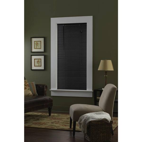 Bali Cut-to-Size Black 1 in. Blackout Vinyl Mini Blind - 23 in. W x 48 in. L (Actual Size is 22.5 in. W x 48 in. L)