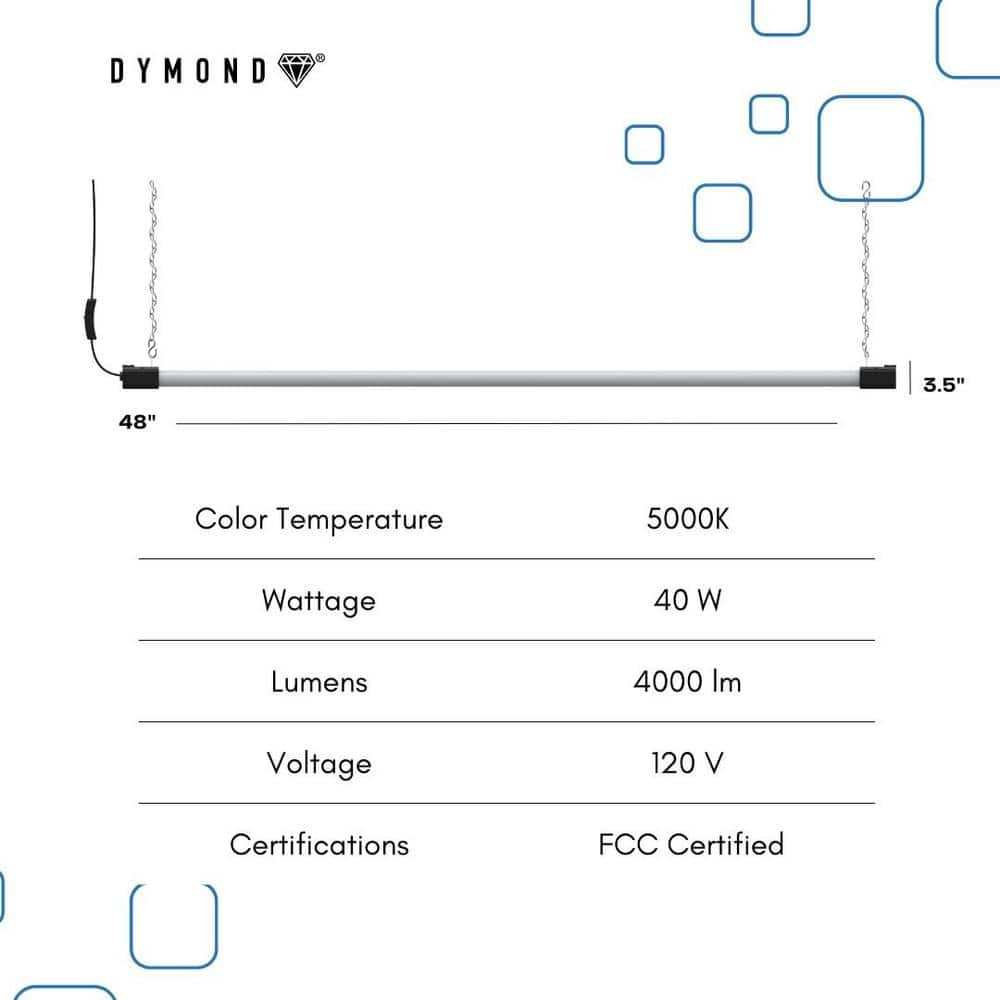 4 ft Black LED Indoor/Outdoor Linkable Shop Light Fixture