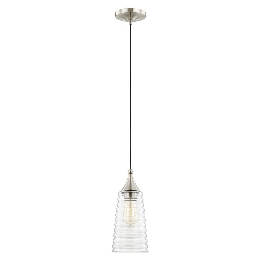 Midand 1-Light Brushed Nickel Mini Pendant with Clear Glass price history on PriceWatchPro