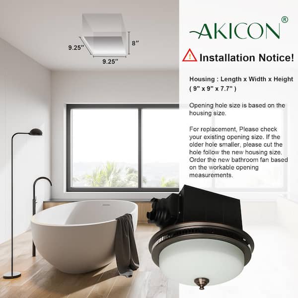 Akicon 110 Cfm Ceiling Bathroom Exhaust Fan With Cfl Light And Night Ak1424orb - How To Wire A Bathroom Exhaust Fan With Light And Night