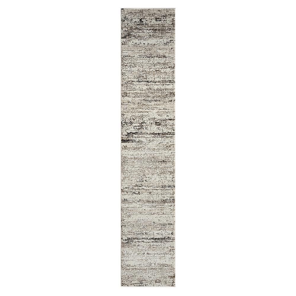 Transitional Distressed Dark Gray 2 ft. x 8 ft.  Abstract High-Low Textured