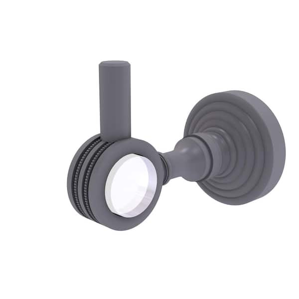Allied Brass Pacific Grove Collection J-Hook Robe/Towel Hook with Dotted Accents in Matte Gray