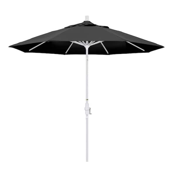 California Umbrella 9 ft. Aluminum Collar Tilt Patio Umbrella in Black Olefin