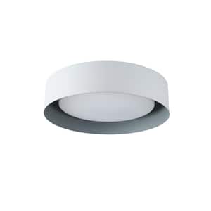 Lynch 15.75 in. White and Gray Flush Mount