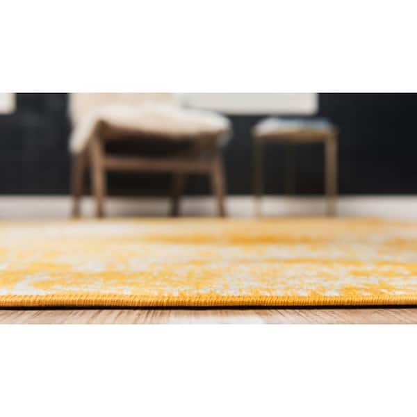 Unique Loom Grand Sofia Yellow 8' x 8' Square Rug