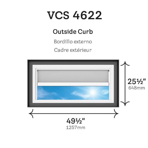 46-1/2 in. x 22-1/2 in. Solar Powered Venting Curb Mount Skylight with Laminated Low-E3 Glass and Room Darkening Shade