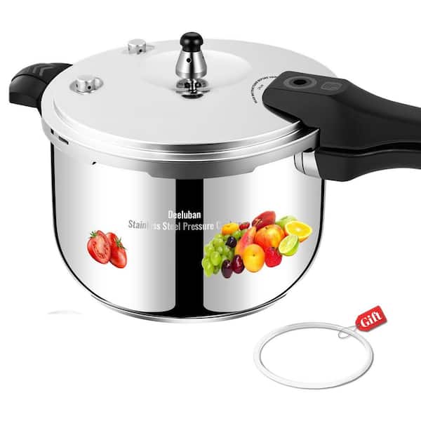 8 qt. Stainless Steel Stovetop Pressure Cooker, Stove Top and Induction Compatible, Heavy-Duty Multi-Safety System