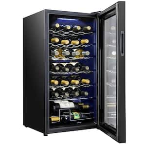 Wine Fridge, Freestanding Wine Refrigerator, 28 Bottle Wine Cooler