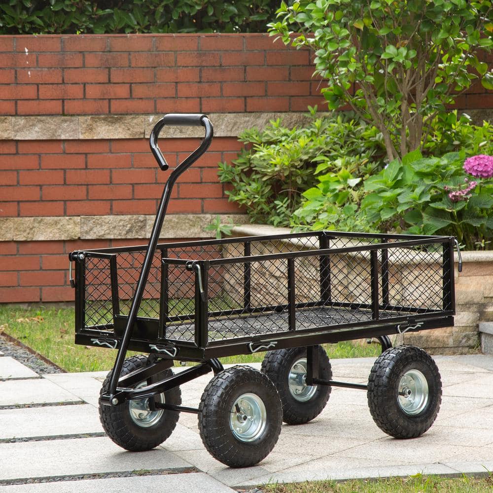 Better Homes & Gardens Entertainment Cart, Wood and Black carro compra 4  ruedas