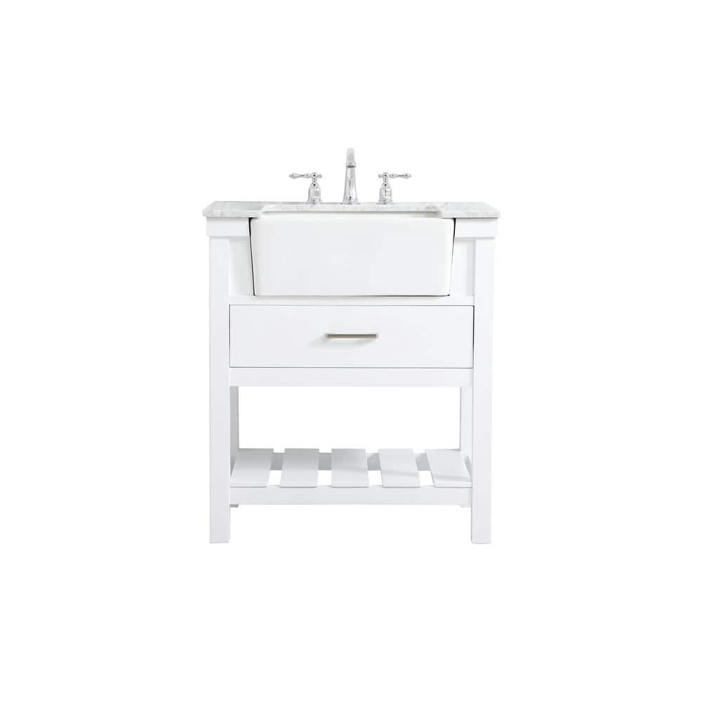 Simply Living 30 in. W x 22 in. D x 34.125 in. H Bath Vanity in White with 