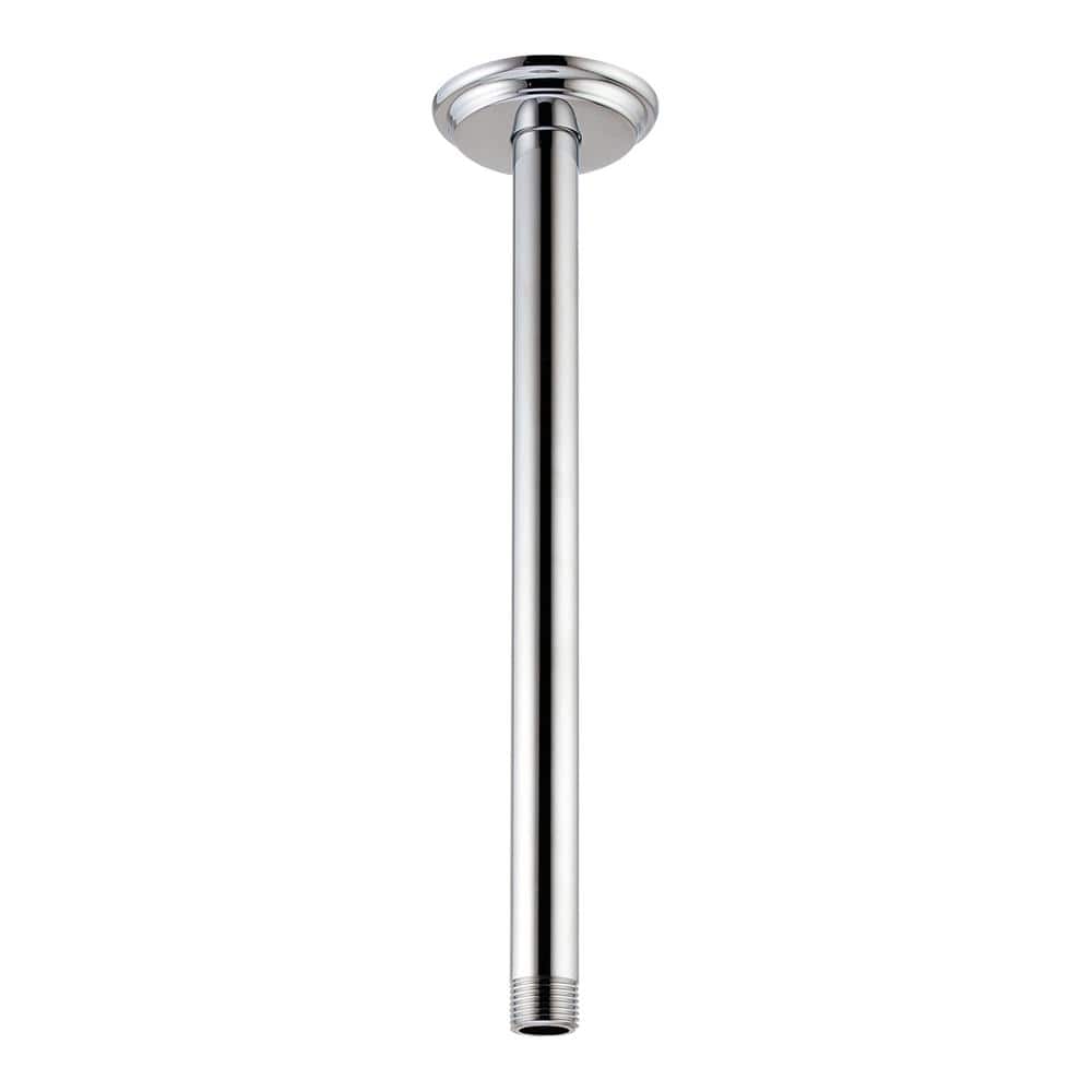 12-Inch Polished Chrome Ceiling Mounted Shower Arm and Flange