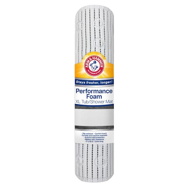 ARM & HAMMER Performance Foam Vinyl 17 x 40 Shower Tub Mat in White