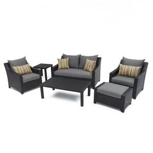Deco 6-Piece Patio Seating Set with Charcoal Grey Cushions