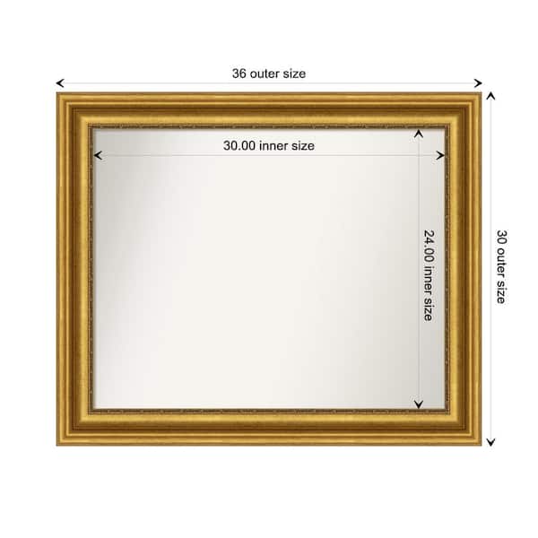 Amanti Art Parlor Gold 35.75 in. x 29.75 in. Custom Non-Beveled Recycled Polystyrene FramedBathroom Vanity Wall Mirror
