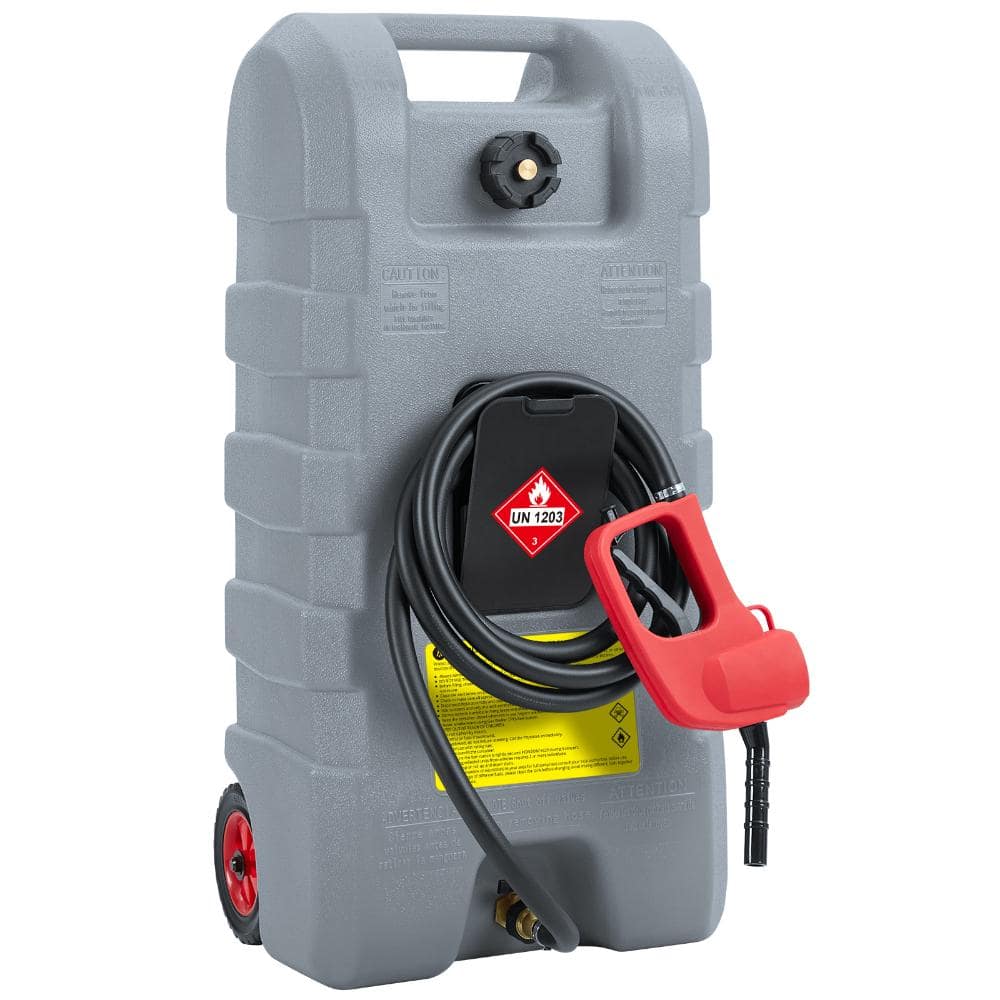 15 Gal. Grey Fuel Tank Container with Manual Transfer Nozzle, Extra Long Hose, Gas Gan On-Wheels for Cars, Motorcycle price history on PriceWatchPro