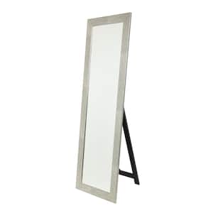 Silver Grain Freestanding Full Length Framed Mirror 21.5 in. W x 71 in. H Black Metal Stand