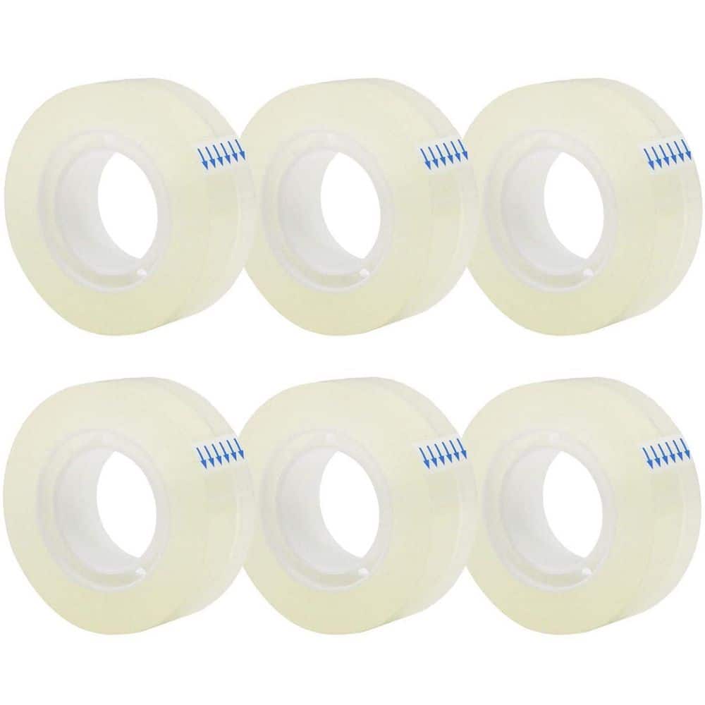 6 Rolls Transparent Clear Tape Refills 0.7 in. x 27.8 yds. All-Purpose Glossy Tape for Office Home School Use price history on PriceWatchPro