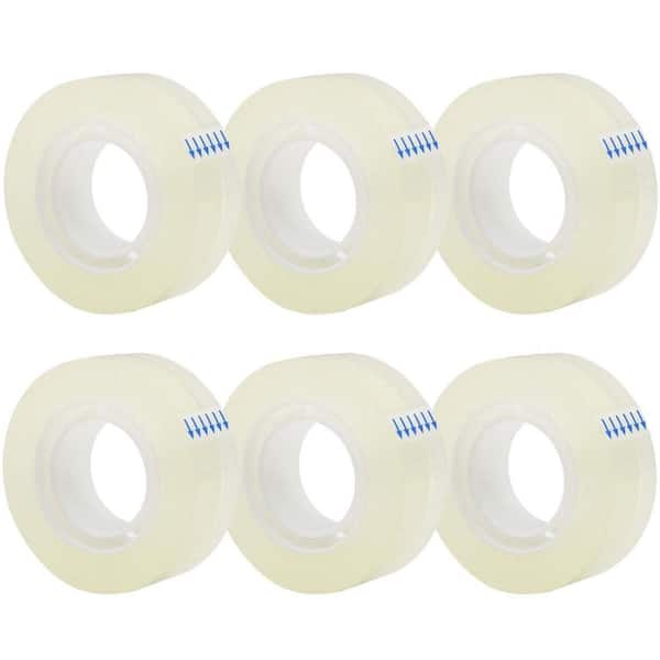 6 Rolls Transparent Clear Tape Refills 0.7 in. x 27.8 yds. All-Purpose Glossy Tape for Office Home School Use