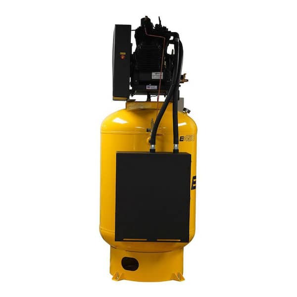 Silent Air 10 HP 120 Gal. 175 PSI V4 38 CFM 2-Stage Vertical Electric Air Compressor, Pressure Lube Pump, Single Phase