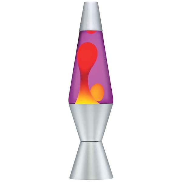 Lava 14.5 in. Classic Lamp - Yellow Wax/Purple Liquid/Silver Base and Cap