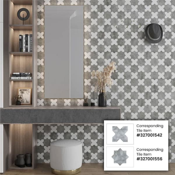 Apollo Tile Siena Gray 6-in x 6-in Matte Ceramic Stone Look Floor and Wall Tile (5.37-sq. ft/ Carton)