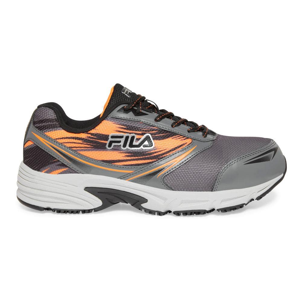 Fila Men's Memory Meiera 2 Slip Resistant Athletic Shoes - Composite Toe - Orange Size 7(M) The Home Depot