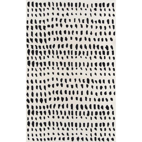 Delmar Boho Dots Ivory 3 ft. 6 in. x 5 ft. 6 in. Area Rug
