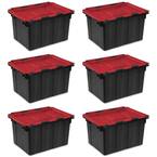 12 gal Black & Red Opaque Hinged Lid Industrial Plastic Storage Tote by  Sterilite at Fleet Farm