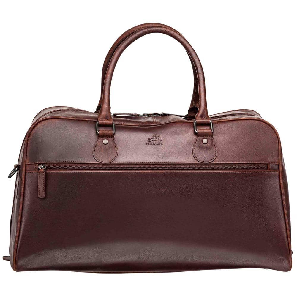 MANCINI Buffalo Collection Brown Leather 21.5 in. Duffel Bag, 21.5 in. W x 11 in. D x 14 in. H -  99-5474-BN