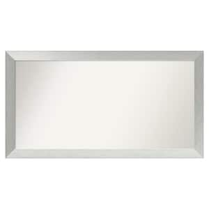 Brushed Sterling Silver 48 in. x 26 in. Custom Non-Beveled Wood Framed Bathroom Vanity Wall Mirror