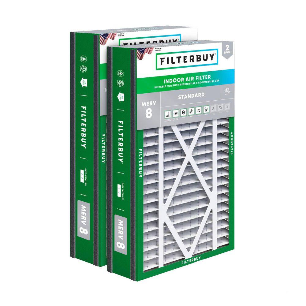 16 in. x 25 in. x 3 in. MERV 8 (FPR 5) Dust Defense Pleated HVAC AC Furnace Air Filters for Air Bear & More (2-Pack) price history on PriceWatchPro