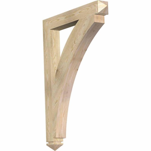 Ekena Millwork 4 in. x 44 in. x 32 in. Douglas Fir Thorton Arts and Crafts Rough Sawn Bracket