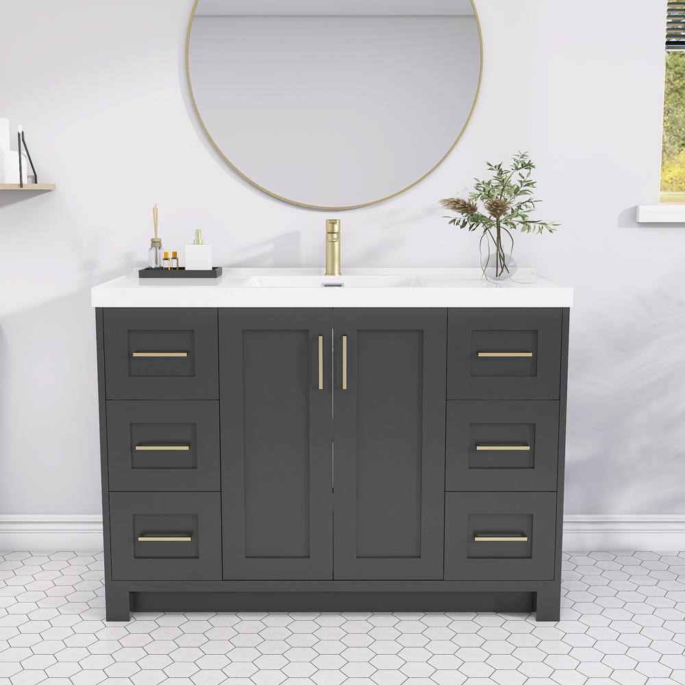 Reviews for Zeafive 48 in. W x 22 in. D x 35.5 in. H Single Sink with