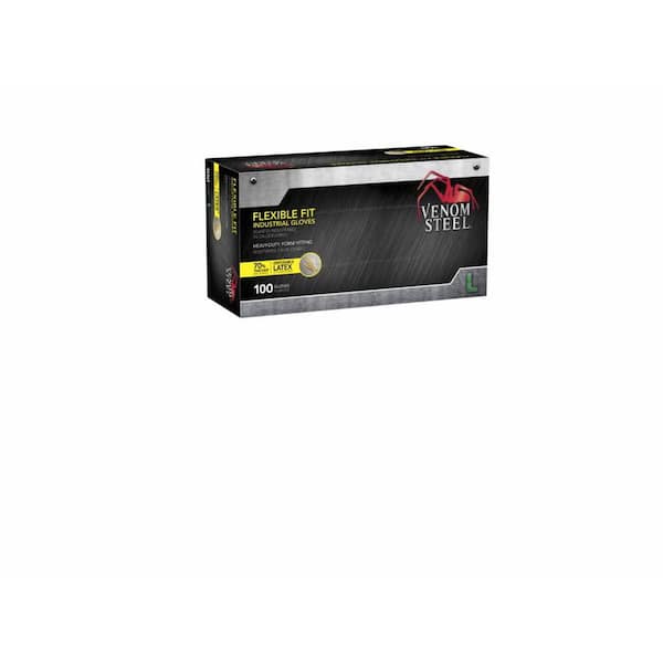 Venom Steel Heavy Duty Latex Beige Gloves, Large (100 per Box)