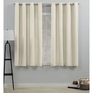 Furinno White Solid Grommet Room Darkening Curtain - 52 in. W x 63 in ...