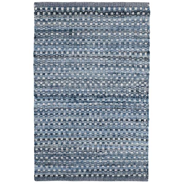 Denim Stone Handwoven Cotton Blue 10 ft. x 14 ft. Indoor Area Rug
