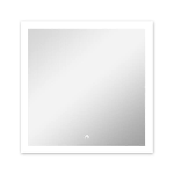 Unbranded 36 in. W x 36 in. H Square Frameless LED Wall Mount Modern Decorative Bathroom Vanity Mirror