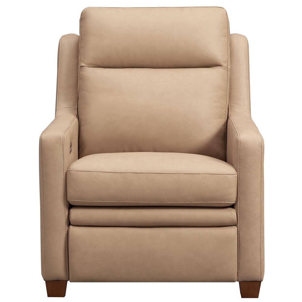 32 in. Genuine Leather Triple-Motor Power Recliner Chair with Zero Wall Design, USB+Type-C Ports in Wheat