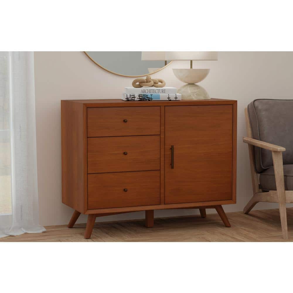Acorn Brown 40" Mahogany Solid Wood Mid-Century Accent Cabinet