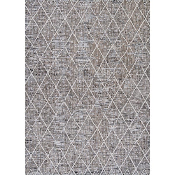 Charm Thicket Twig Brown 5 ft. x 8 ft. Indoor/Outdoor Area Rug