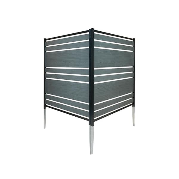 Enclo Privacy Screens Vienna 4 ft. H x 3.3 ft. W Charcoal Color Woodtek Vinyl Decorative Screen Panel (Includes 2-Panels)