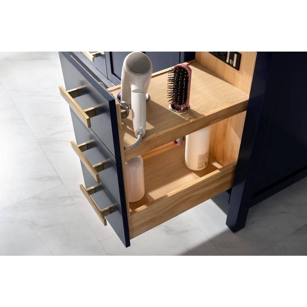 Valentino 84" Blue Double Vanity with Quartz Countertop