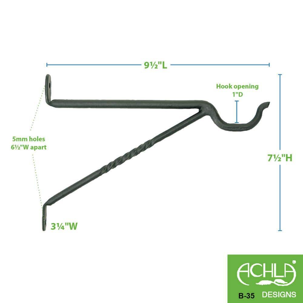 Black Wrought Iron Weather Resistant Lantern Wall Bracket