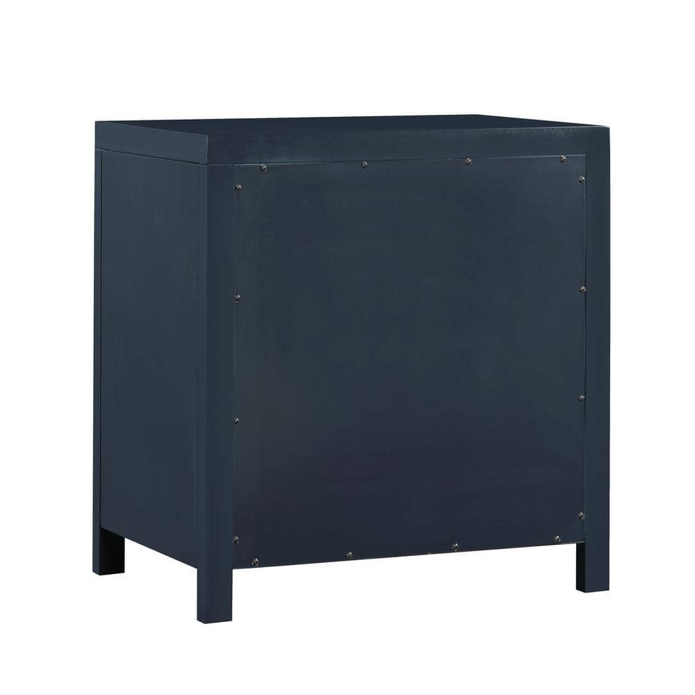 Nolan Midnight Blue 3-Drawer Wood Nightstand