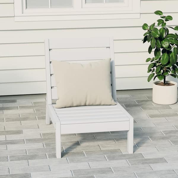 Birchwood Outdoor Patio Deep Seating HDPE Armless Lounge Chair in White