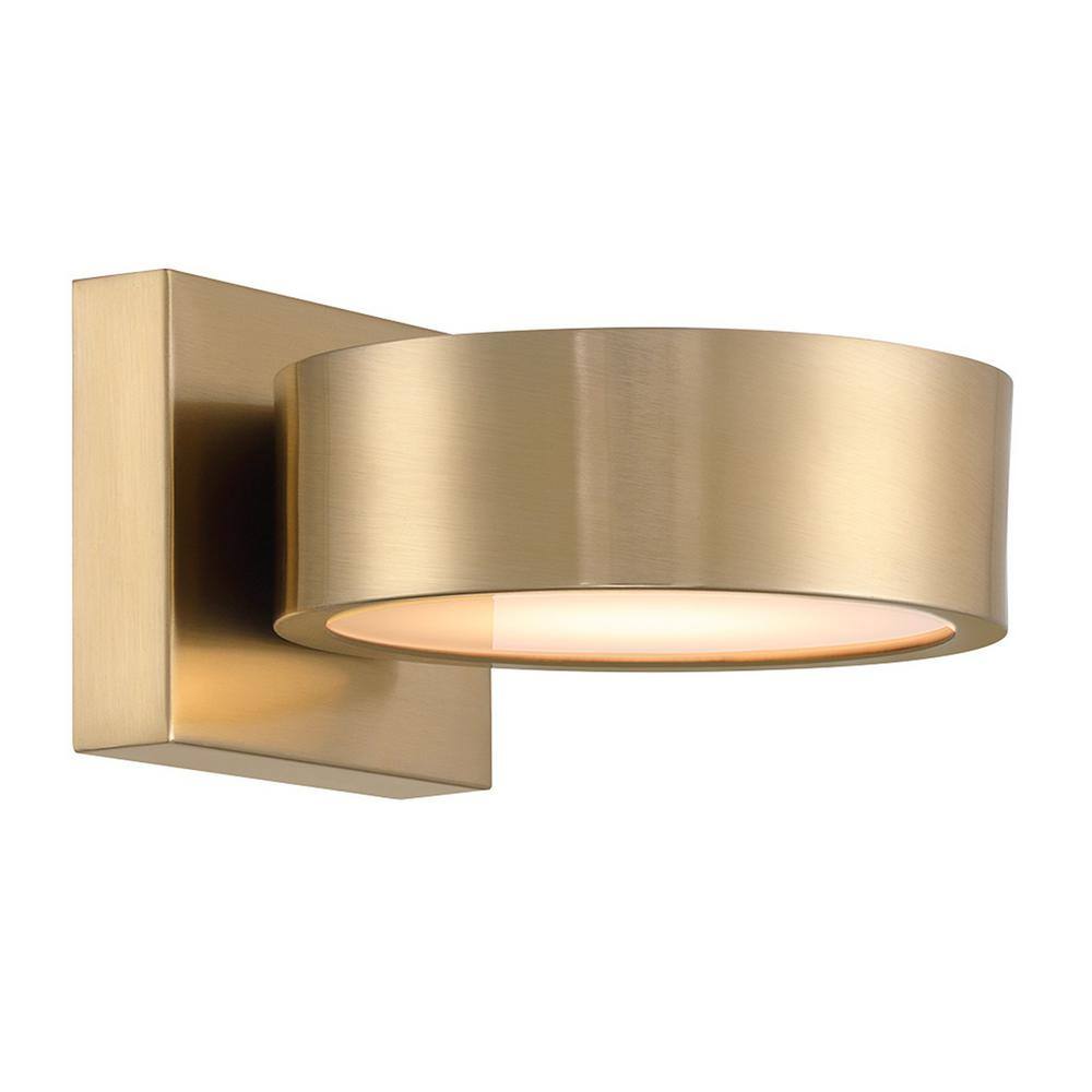 Noble Brass LED Wall Sconce with Crushed Crystal Diffuser
