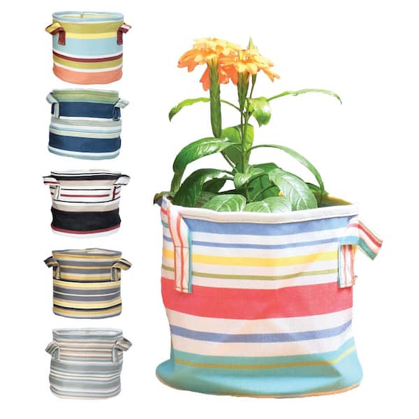 Boho 7.5 in Dia Pastel Multi-Color Fabric Planter with Liner