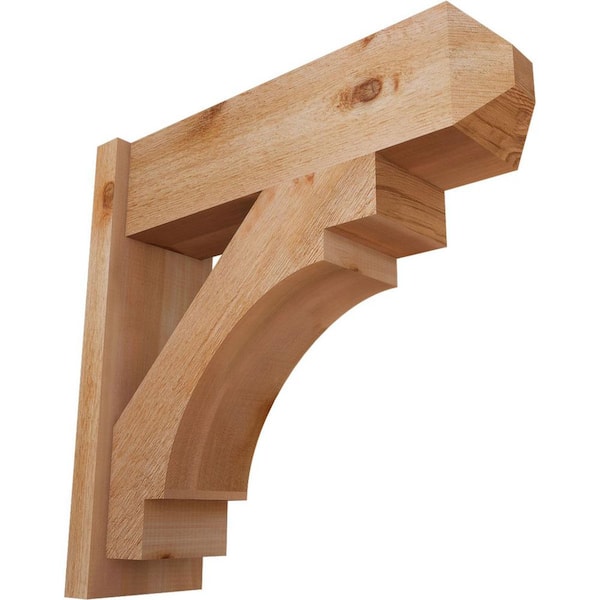Ekena Millwork 8 in. x 26 in. x 26 in. Merced Craftsman Rough Sawn Western Red Cedar Outlooker